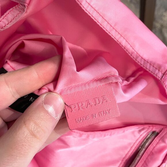 Prada Pink Tessuto Nylon Embellished Robot Tote - Picture 10 of 13